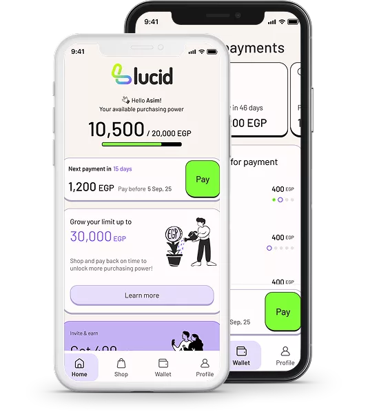 The Lucid app on two phones