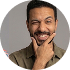 A photo of an Egyptian young man thinking
