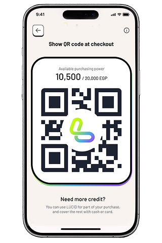 Lucid app QR code scan screen mockup